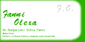 fanni olexa business card
